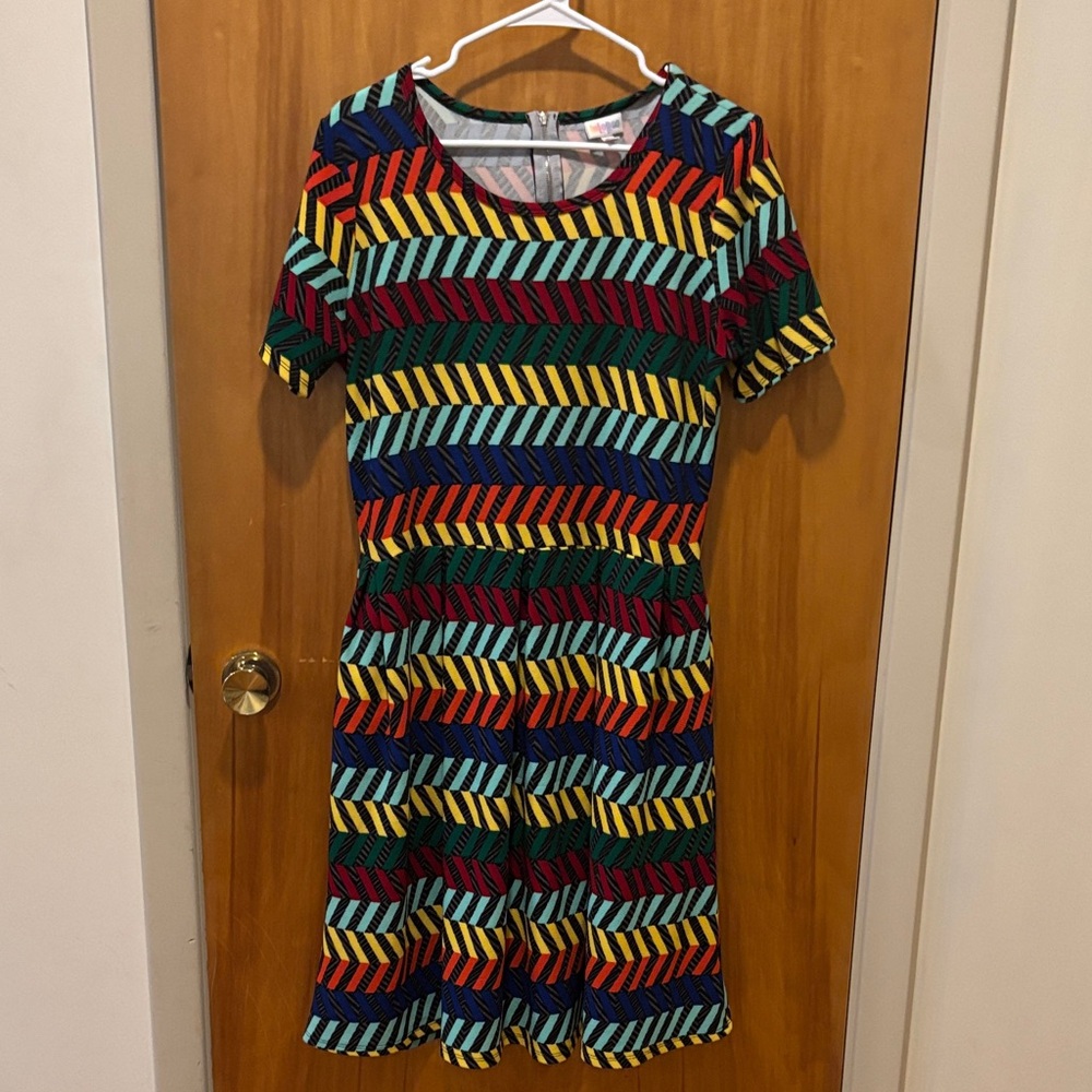 LuLaRoe Colorful Geometric Pattern Dress